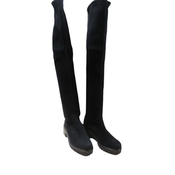 Stuart Weitzman NWOB Blair Suede Over-The-Knee Boots Black 4.5 B S4836 OTK - Picture 4 of 14